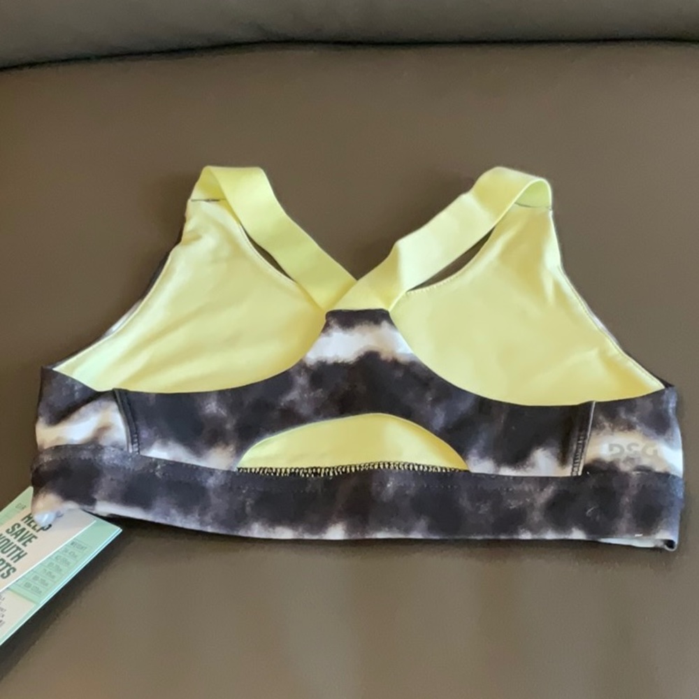 DSG Girls' Printed Core Performance Bra Stripe Dye Black - Picture 3 of 6